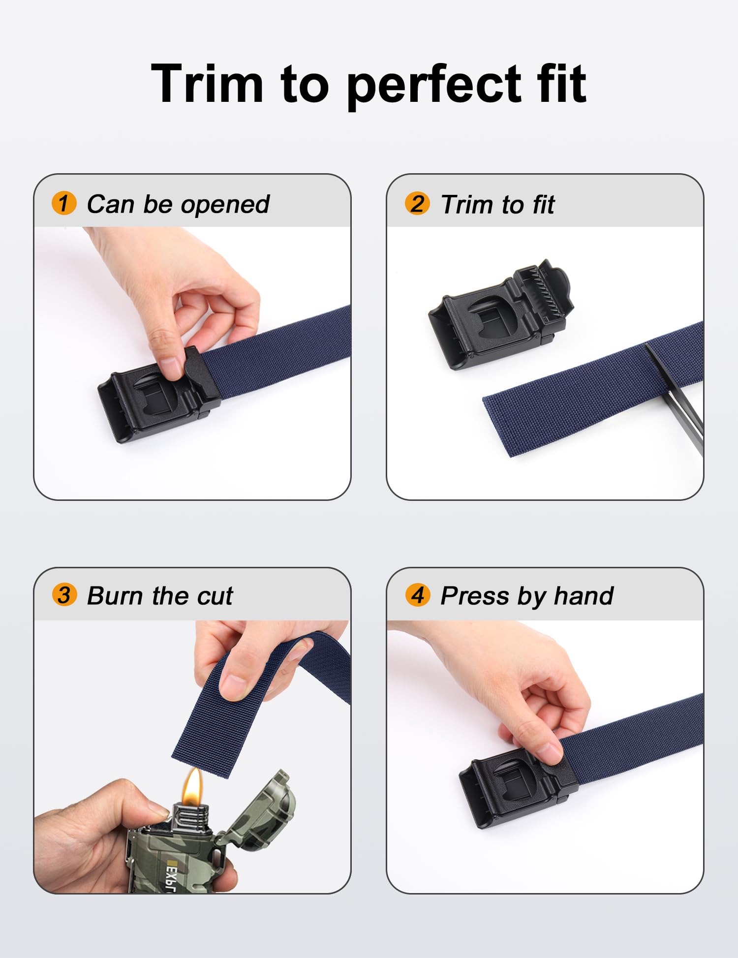 JUKMO Men's Stretch Tactical Belt, 1.5" Elastic Nylon Web with Flip Buckle | Quick Release Belt for Military Work Rigger Hiking
