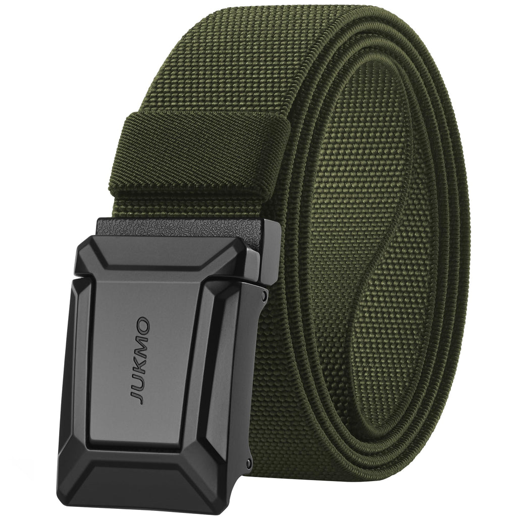 JUKMO Men's Stretch Tactical Belt, 1.5" Elastic Nylon Web with Flip Buckle | Quick Release Belt for Military Work Rigger Hiking