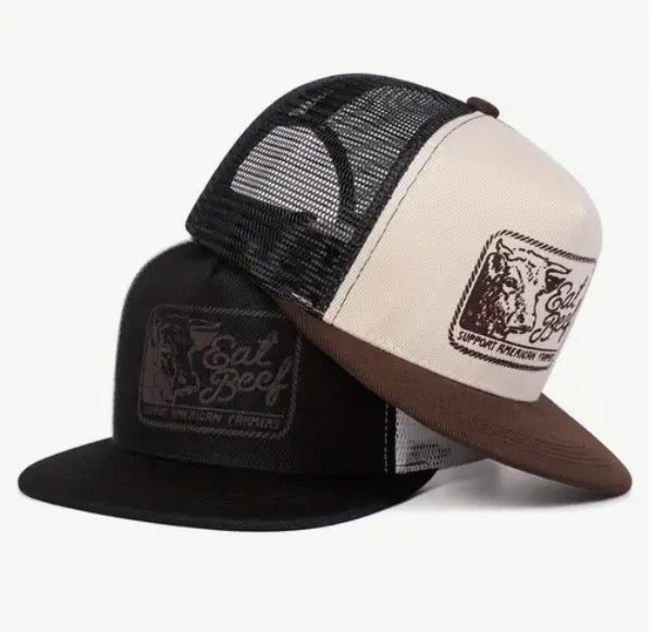 1pc Men Letter Bull's Head Embroidered Hip Hop Hat Mesh Hat Outdoor Adjustable Sunscreen Leisure Hat Spring Autumn Travel Tourism Beach Vacation