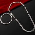 Noble New Arrive 925 Silver 4MM Chain for Men Women Bracelet Necklace Jewelry Set Lady Christma Gifts Charms Wedding